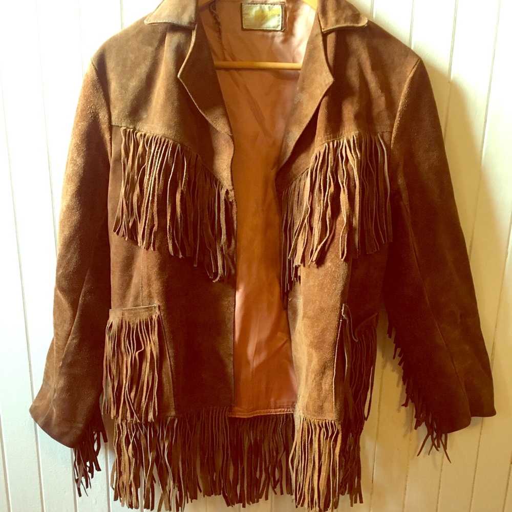 Vintage Fringed  Suede Leather Jacket